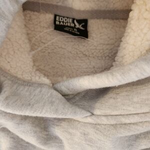 Eddie Bauer Gray Sherpa-Lined Hoodie